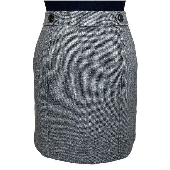 Ann Taylor Loft Tweed Wool Blend Mini Pencil Skirt Gray 10P - Picture 8 of 8